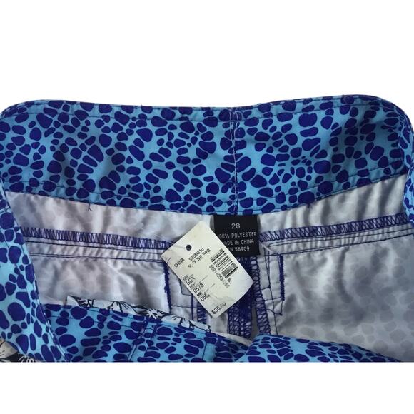 Roundtree & Yorke Board Surf Shorts New Size 28 Blue/Gray Tropical NWT - Picture 2 of 6